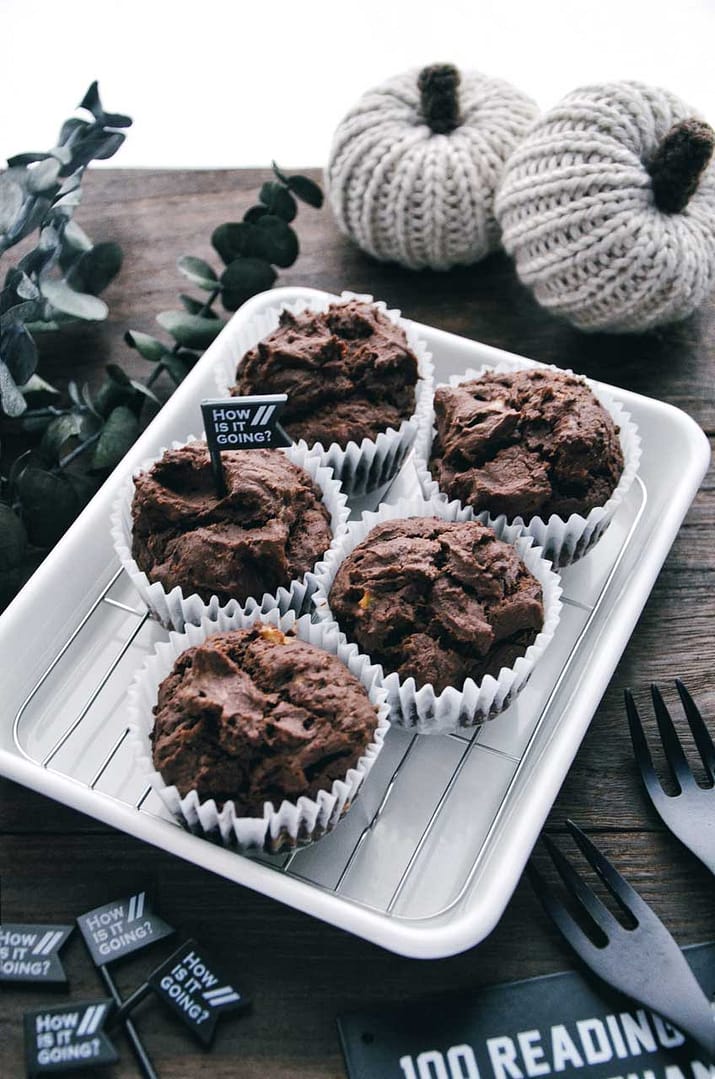 砂糖不使用の米粉チョコバナナマフィン